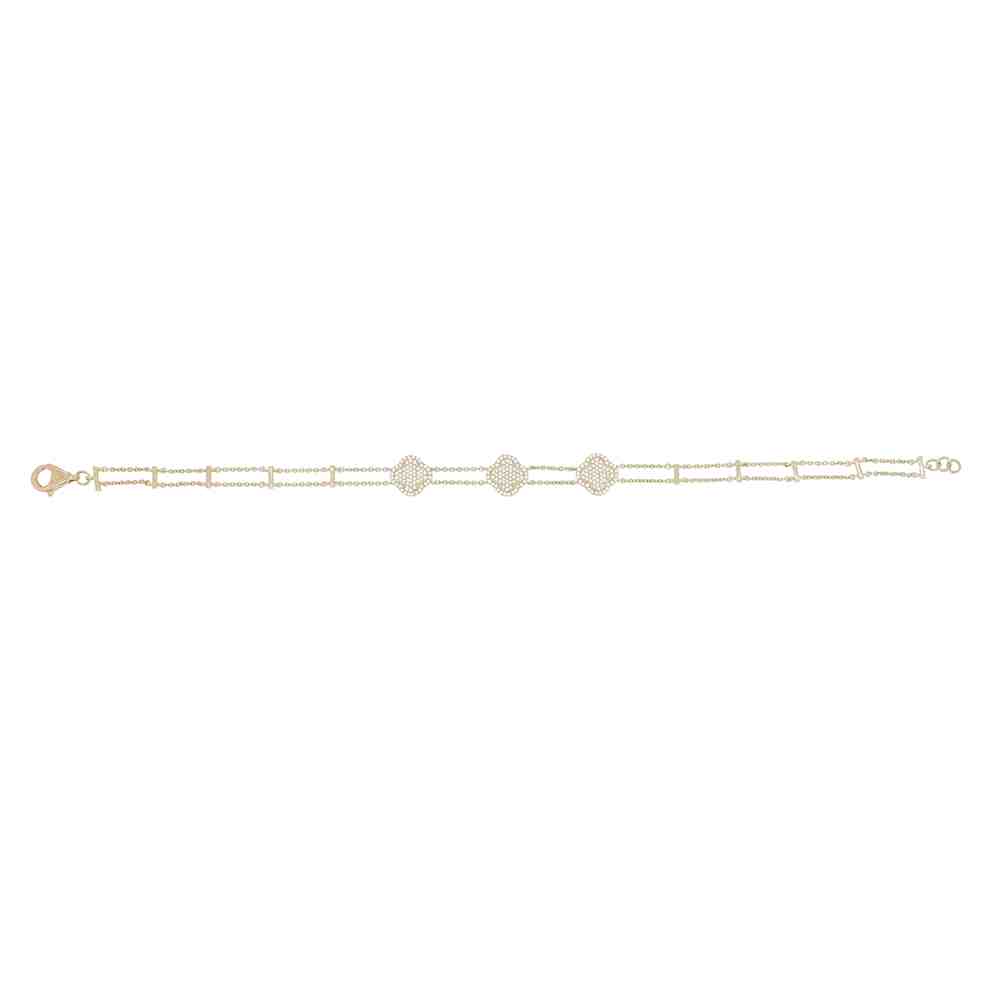 Clover Charm Gold Plated Anti Tarnish Bracelet BR51113A